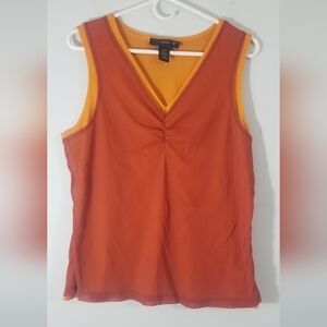Venezia Tank. V-Neck, Cinched Breast, Lightweight Layered Nylon Top. Size 14/16.